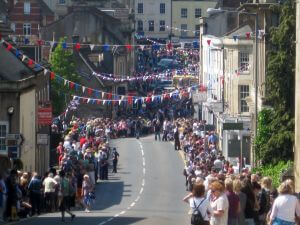 The streets of Frome as we wait for the Olympic Torch