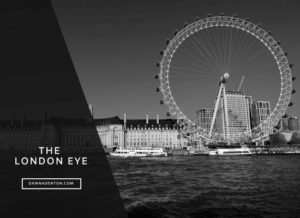 The view of the London Eye from the other side of the River Thames