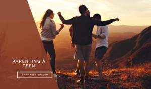 teenagers having fun at sunset