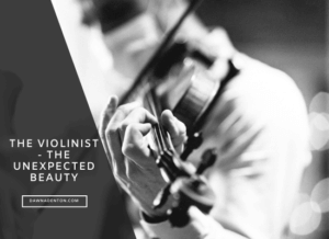 the violinist in black and white