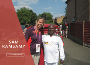 Dawn Denton with Sam Ramsamy in North London