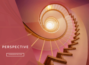 The view of a spiral staircase, from a marvellous perspective