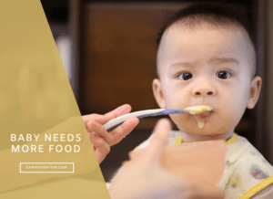 baby who needs more food starting to eat more solids