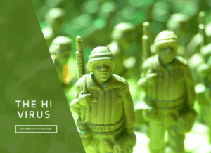 toy soldiers that represent the body's defence against the hi virus which leads to Aids
